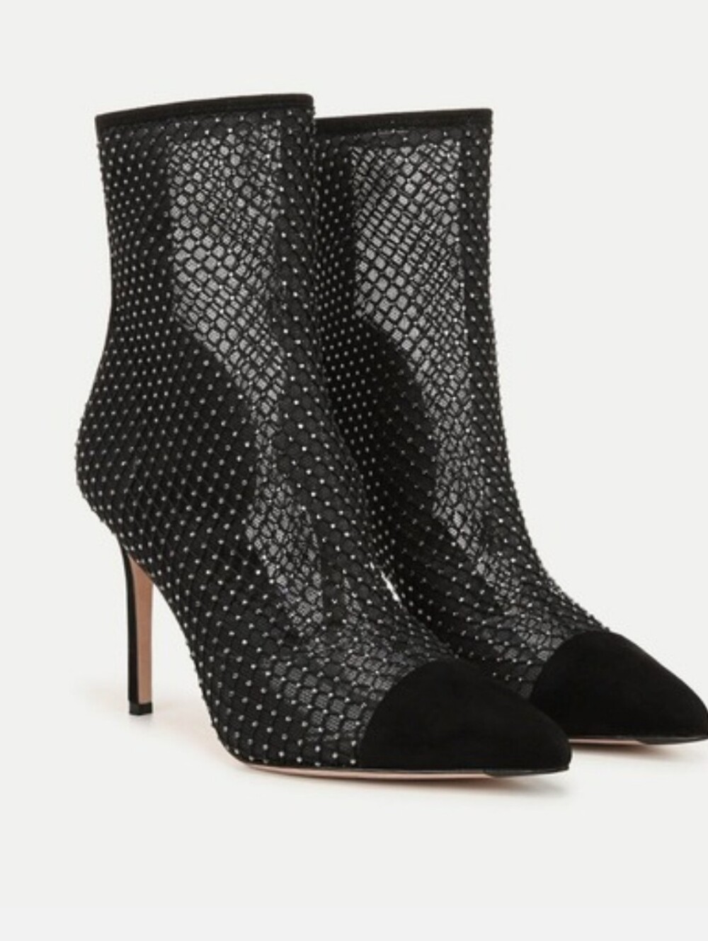 Veronica Beard Lisa Rhinestone Black Mesh Bootie Size 7